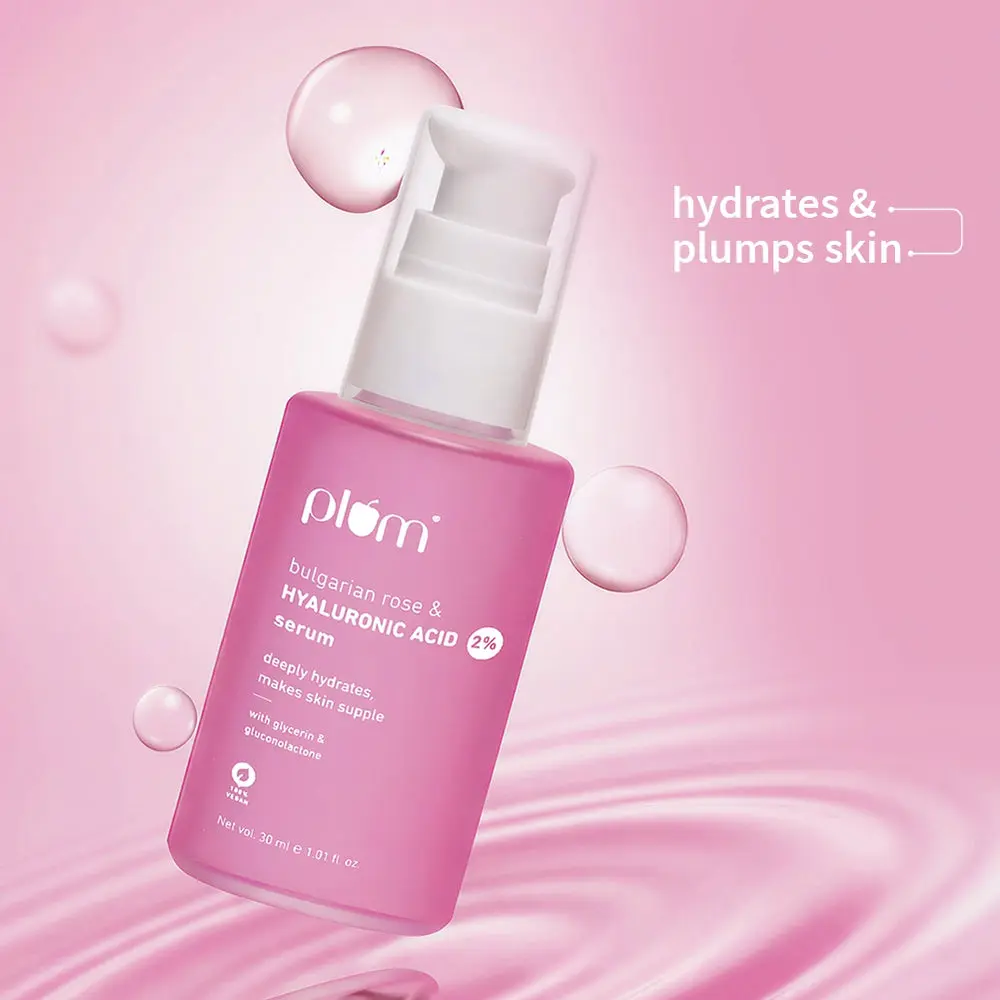 Plum Goodness Bulgarian Rose & 2% Hyaluronic Acid Serum