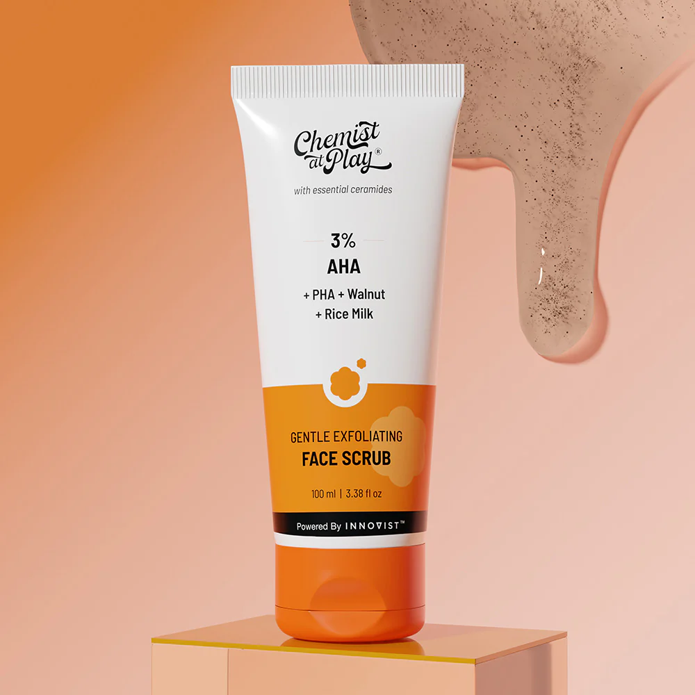 Chemist At Play Gentle Exfoliating Face Scrub 3% Aha+Pha+Walnut+Rice Milk