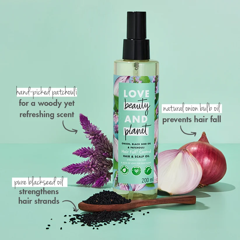 Love Beauty And Planet Onion, Black Seed Oil & Patchouli Hair Oil