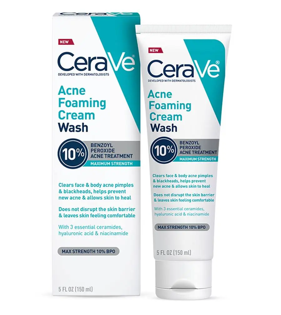 Cerave Acne Foaming Cream Wash 10% Benzoyl Peroxide