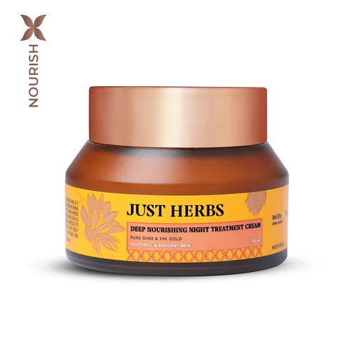 Just Herbs Pure Ghee & 24K Gold Deep Nourishing Night Treatment Cream