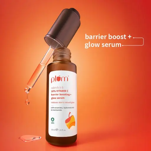 Plum Goodness Calendula & 10% Vitamin C Barrier Boosting+Glow Serum 