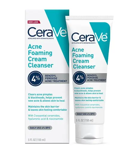 [512238] Cerave Acne Foaming Cream Cleanser with 4% Benzoyl Peroxide
