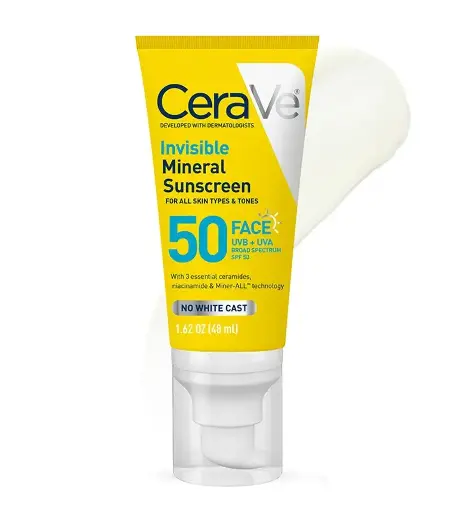Cerave Invisibe Mineral Sunscreen SPF50